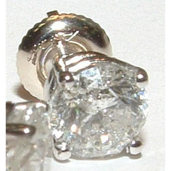 Round H Vs1 Real Diamond Earring Stud Platinum Earring 3 Carats