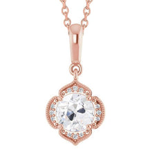 Round Halo Genuine Diamond Pendant Slide Old Miner 2 Carat Prong Set Rose Gold