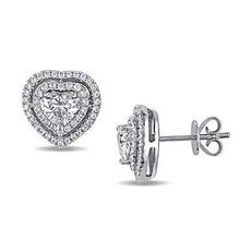 Round Halo Genuine Diamond Stud Earring 2.54 Carats Solid White Gold