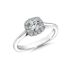 Round Halo Natural Diamond Engagement Ring White Gold 14K 1.36 Carats