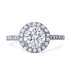 Round Halo Natural Diamond Wedding Ring 2.25 Ct.