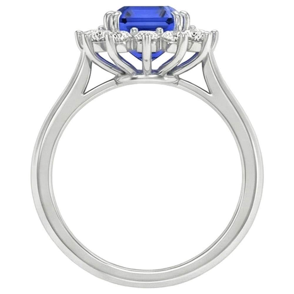 natural round sapphire 6.50ct ring profile view