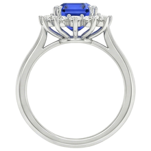 natural round sapphire 6.50ct ring profile view
