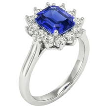 natural round sapphire 6.50ct ring close up detail