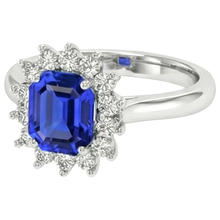 natural round sapphire 6.50ct ring front view
