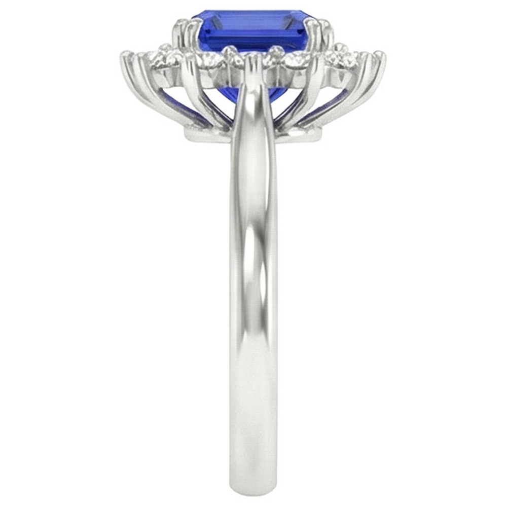 natural round sapphire 6.50ct ring top view