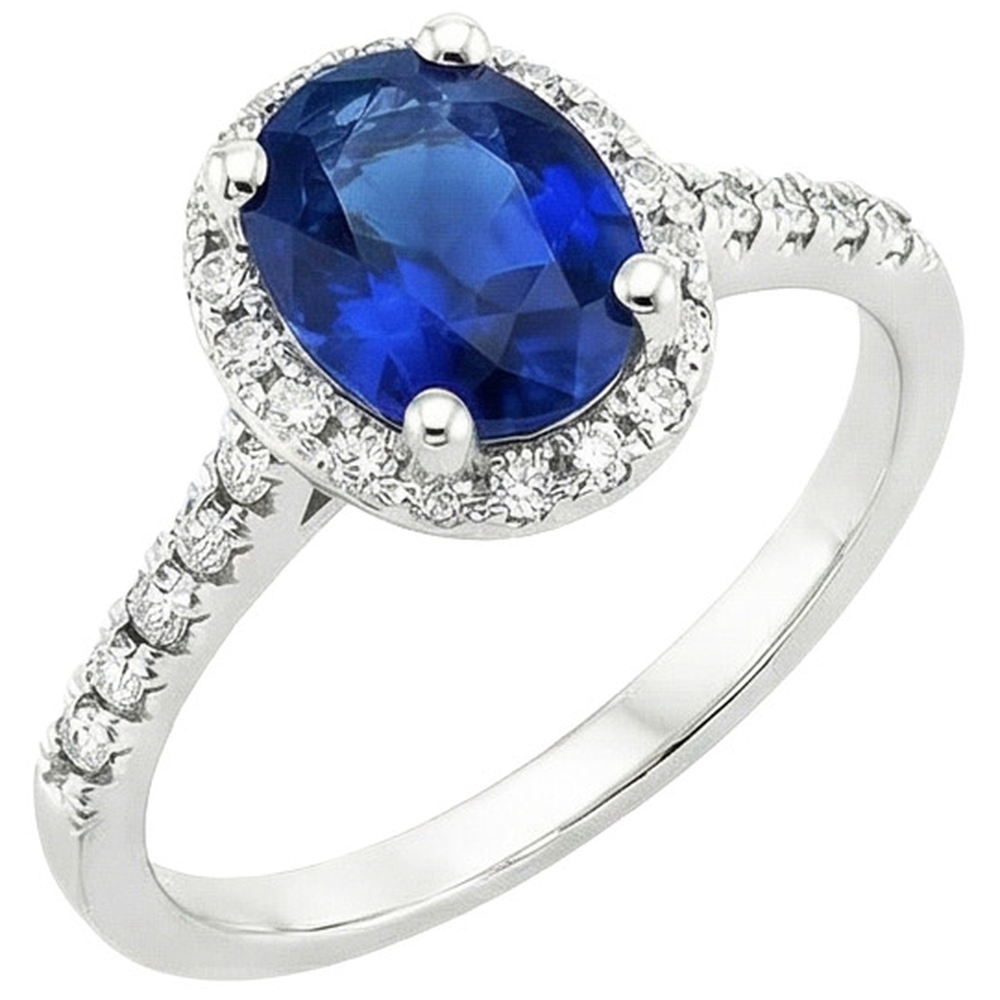 natural round sapphire 6ct ring side angle