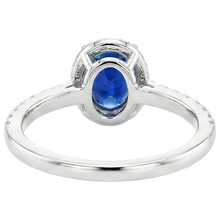 natural round sapphire 6ct ring on white background