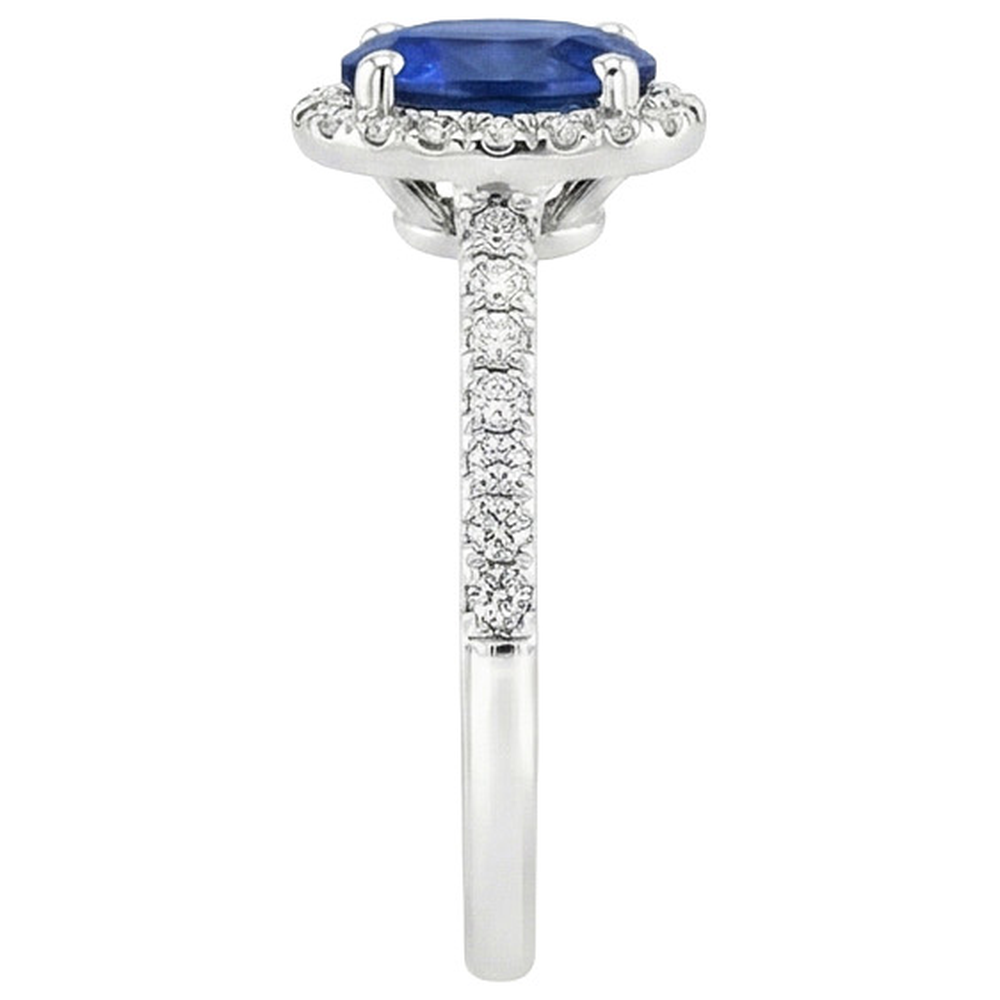 natural round sapphire 6ct ring profile view