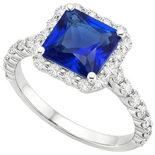 natural round sapphire 4.50ct ring side angle