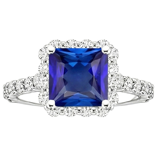 natural round sapphire 4.50ct ring close up detail