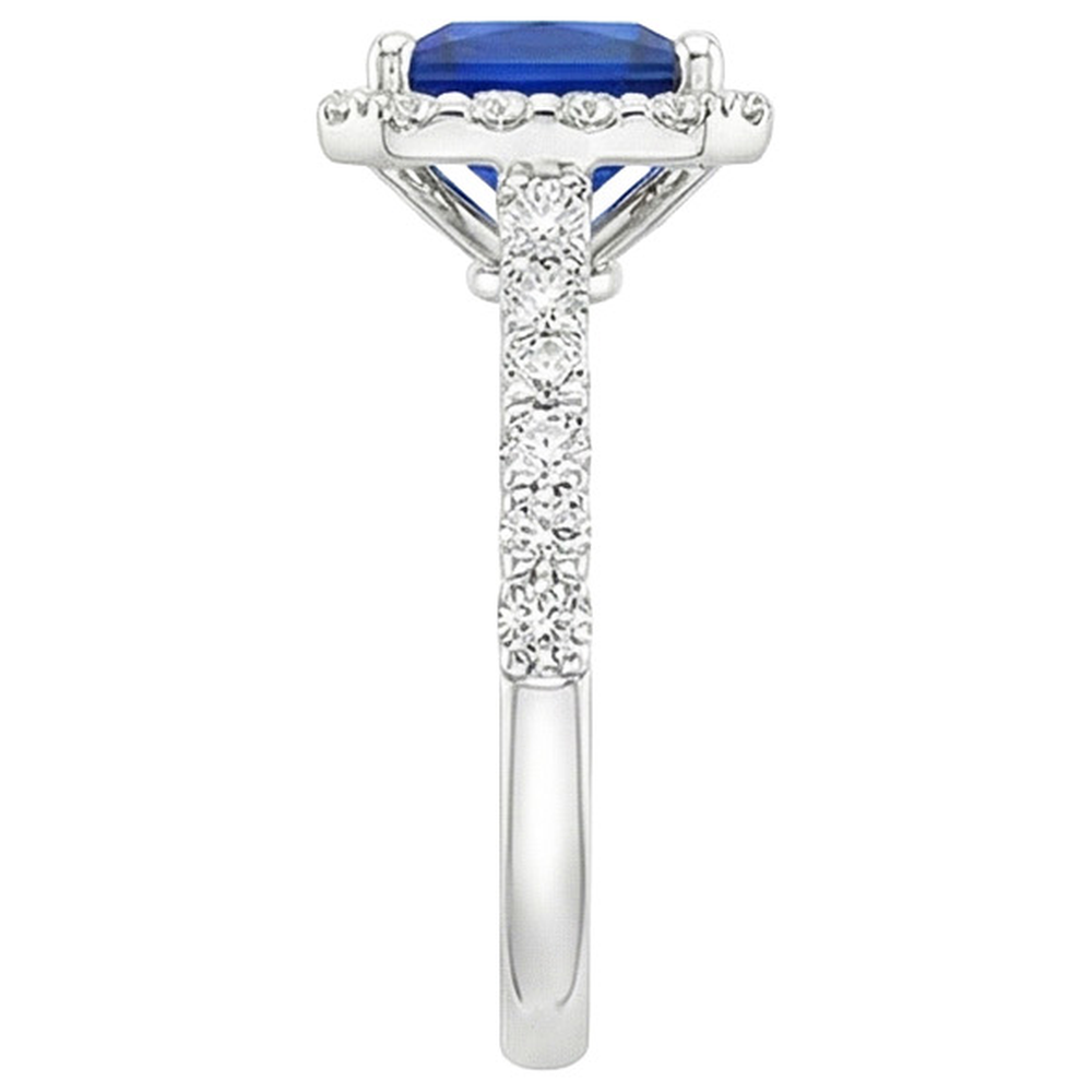natural round sapphire 4.50ct ring profile view