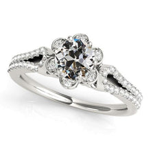 Round Halo Old Miner Genuine Diamond Ring Flower Style Split Shank 4.50 Carats