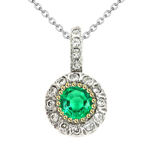 Authentic Fine Emerald Gemstone Pendant – main view