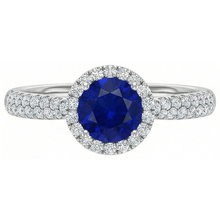 natural round sapphire 3ct ring side angle