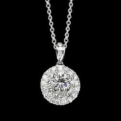 Round Halo Set Real Natural Earth Mined Diamond Pendant 1.75 Carats Ladies Jewellery New