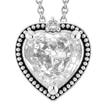Round & Heart Old Mine Cut Genuine Diamond Pendant 5.50 Carats White Gold 14K