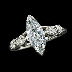 Round & Marquise Genuine Old Miner Diamond Ring 5 Stone 5.50 Carats