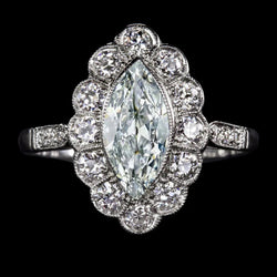 Round & Marquise Old Miner Real Diamond Ring Flower Style 7.50 Carats