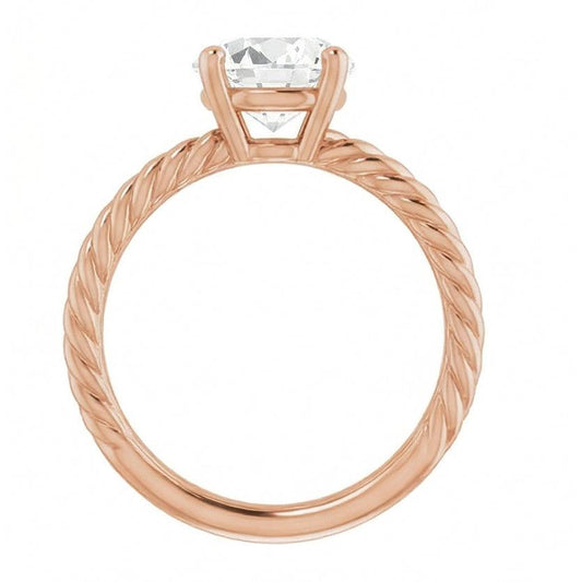 Diamond Solitaire Ring 2-ct 14 Karat Rose Gold – front view
