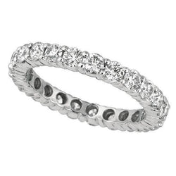 Round Natural Brilliant Diamond Eternity Band 2.20 Carat White Gold 14K