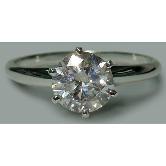 Round Natural Diamond 1.75 Carat Engagement Solitaire Ring White Gold 14K New