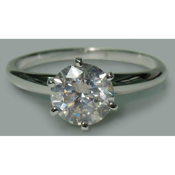 Round Natural Diamond 1.75 Carat Engagement Solitaire Ring White Gold 14K New