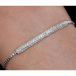 Round Natural Diamond Bracelet 3 Carats Prong Set White Gold Jewelry 14K New
