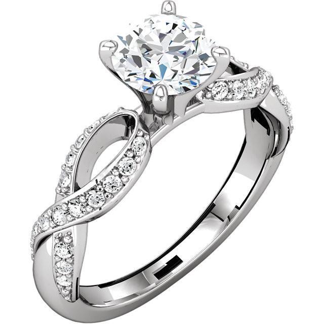 Round Natural Diamond Engagement Anniversary Ring 1.97 Carat Jewelry WG 14K