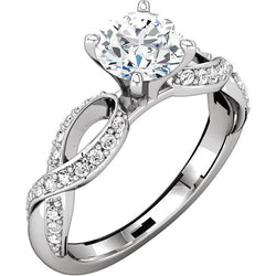 Round Natural Diamond Engagement Anniversary Ring 1.97 Carat Jewelry WG 14K