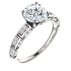 Round Natural Diamond Engagement Ring 1.81 Carats Jewelry New White Gold 14K