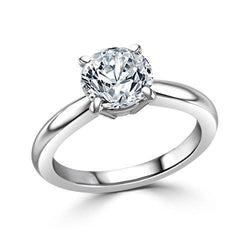 Round Natural Diamond Engagement Solitaire Ring 1.25 Carats