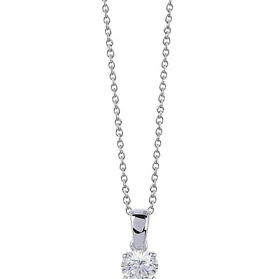 Round Diamond Pendant Solid White Gold Jewelry New 1 Carat Diamond