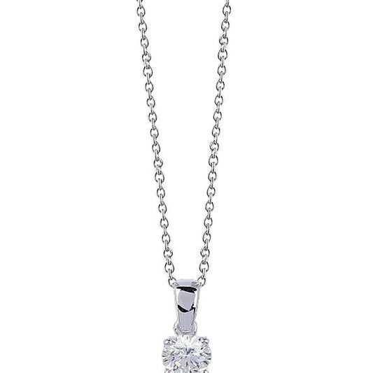 Round Diamond Pendant Solid White Gold Jewelry New 1 Carat Diamond