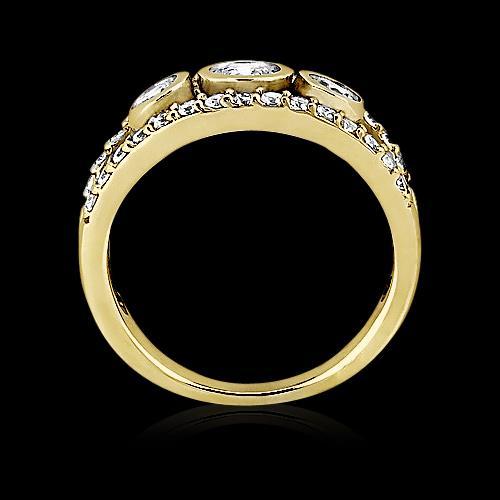 Round Diamond Ring 1.46 Ct Yellow Gold Split Shank Jewelry New