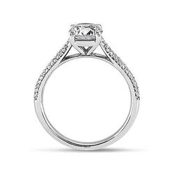Round Natural Diamond Solitaire With Accents Fancy Ring 2.60 Carat White Gold