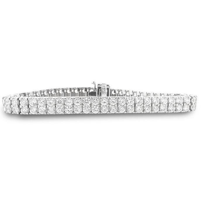 Round Natural Diamond Tennis Bracelet White Gold Women Fine Jewelry 15 Ct