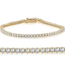 Round Natural Diamond Tennis Ladies Bracelet 4.50 Carats Yellow Gold 14K