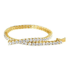 Round Natural Diamond Tennis Ladies Bracelet 6 Carats Solid Yellow Gold 14K