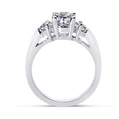 Round Natural Diamonds 1.25 Carat Engagement Anniversary Ring Three Stone