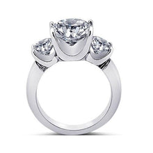 Round Natural Diamonds 3 Stone Anniversary Ring Women Jewelry 3.50 Carats