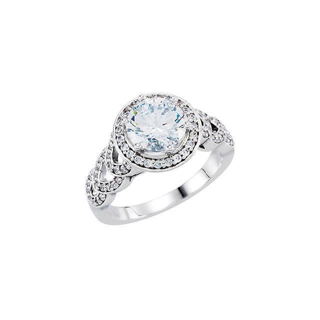 Round Natural Diamonds Solitaire With Accents Halo Ring 1.86 Ct.