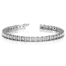 Round Natural Earth Mined Diamonds Tennis Bracelet WG 14K 5.70 Carats