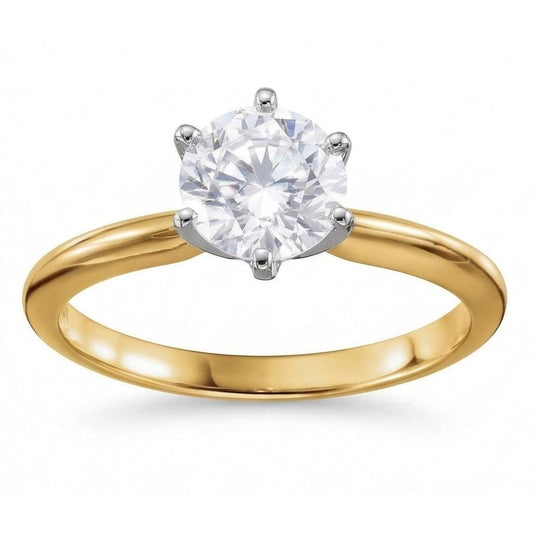 Round Natural Earth Mined DIAMOND ( NOT LAB GROWN ) 3.52 Ct. Solitaire Ring Two Tone Jewellery