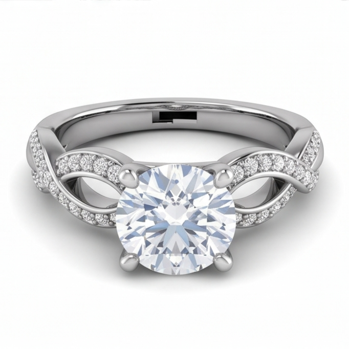 Round Natural Earth Mined DIAMOND ( NOT LAB GROWN ) Engagement Anniversary Ring 1.97 Carat Jewellery WG 14K