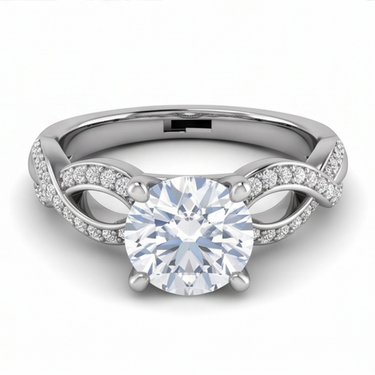 Round Natural Earth Mined DIAMOND ( NOT LAB GROWN ) Engagement Anniversary Ring 1.97 Carat Jewellery WG 14K