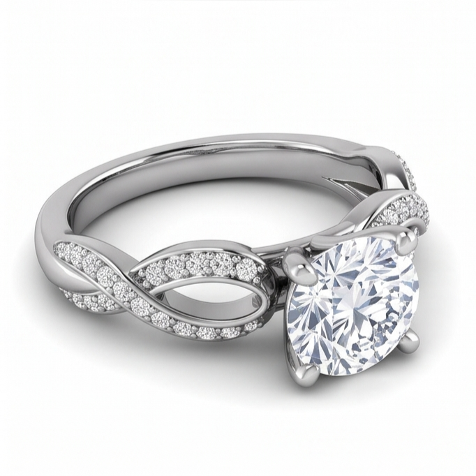 Round Natural Earth Mined DIAMOND ( NOT LAB GROWN ) Engagement Anniversary Ring 1.97 Carat Jewellery WG 14K