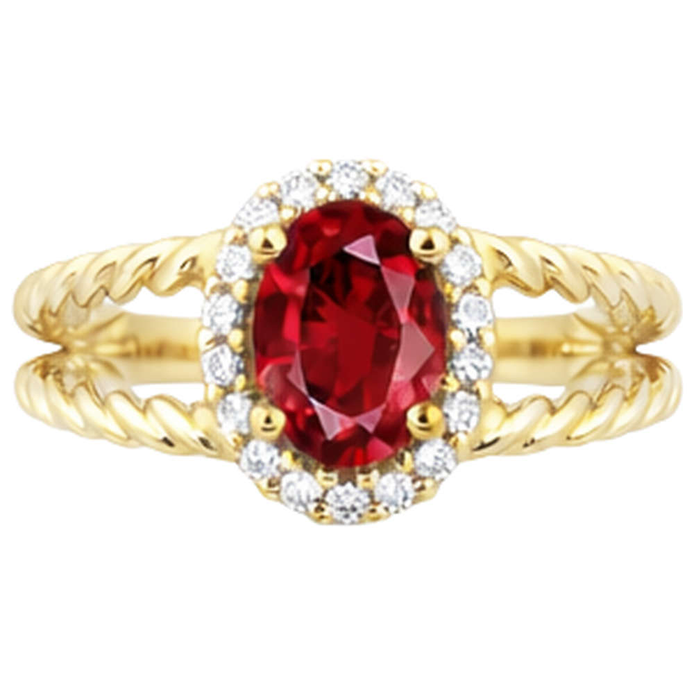 natural round ruby 1.25ct ring front view