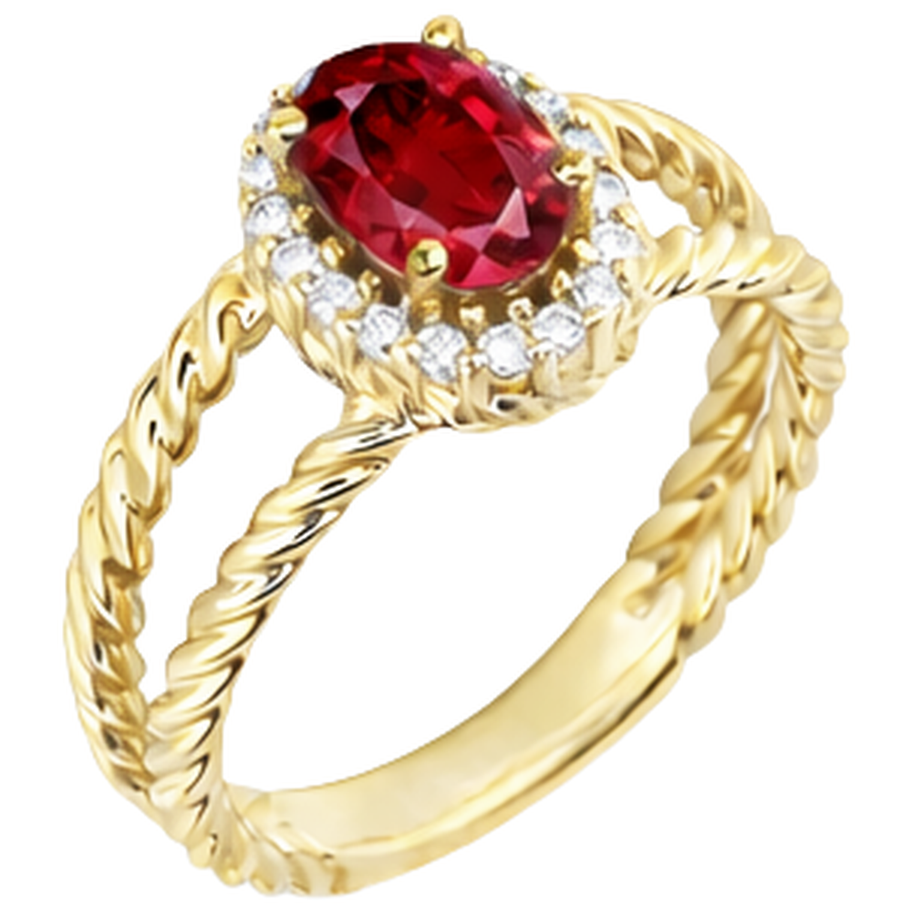 natural round ruby 1.25ct ring top view