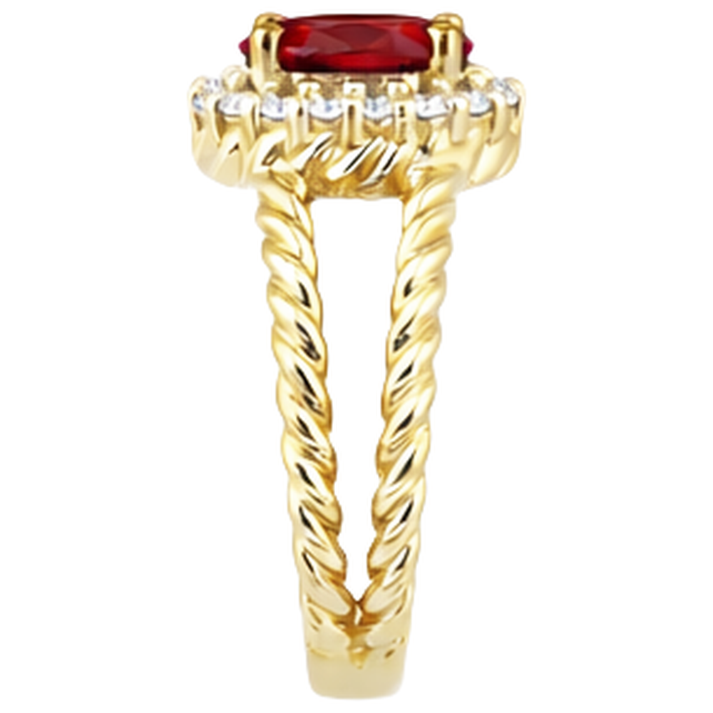 natural round ruby 1.25ct ring profile view